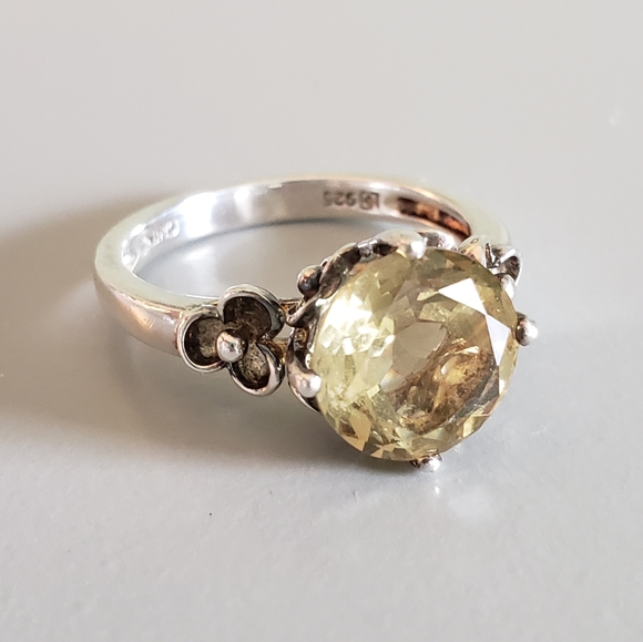 QVC Jewelry - Limon Quartz Sterling Silver Flower Ring